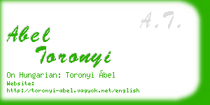 abel toronyi business card