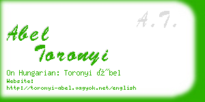 abel toronyi business card